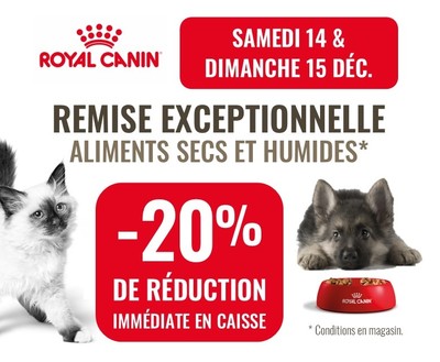 REMISE EXCEPTIONNELLE ROYAL CANIN -20%